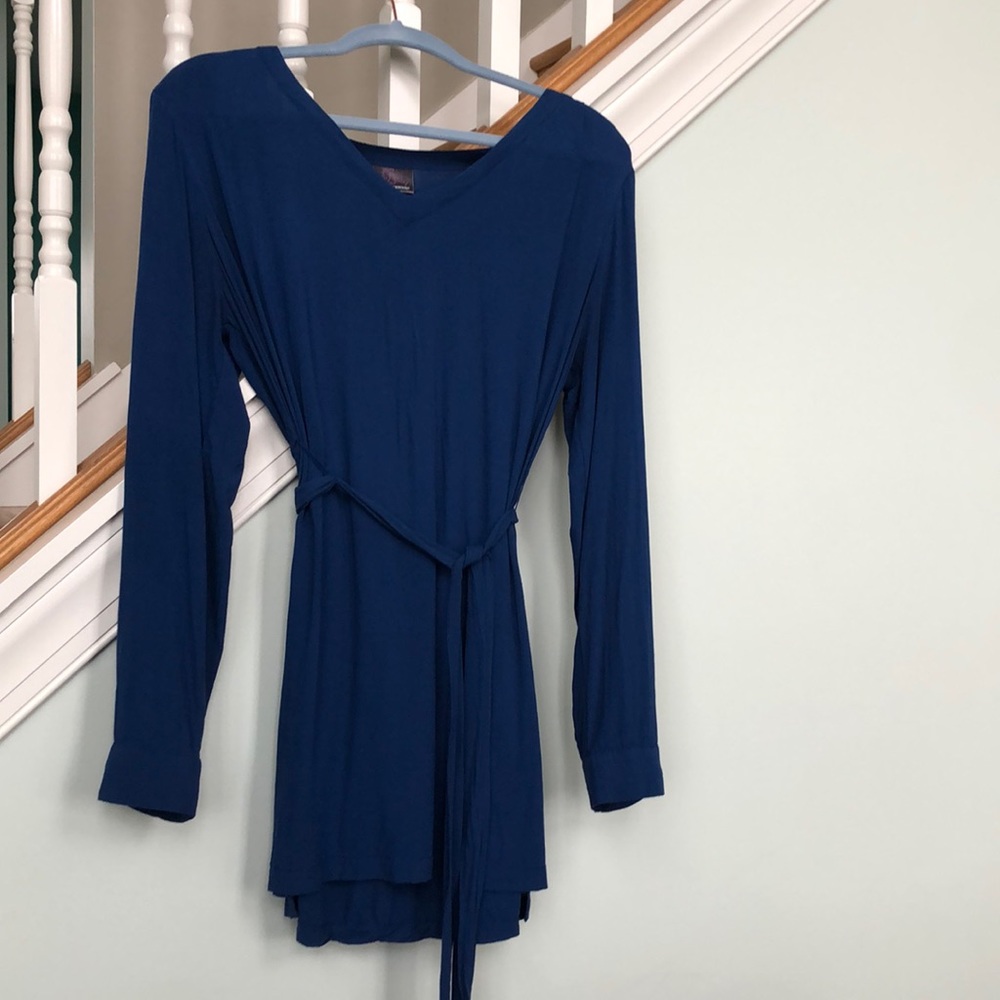 Long Sleeve Royal Blue Maternity Blouse